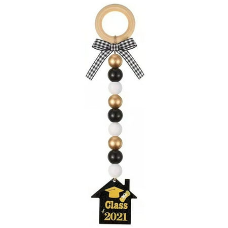 

Graduation Wood Bead Ornament Class of 2021 Congrats Grad Hanging Tassel Pendant Gift for Student 1