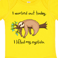 thumbnail image 4 of Inktastic I Worked out Today. I Lifted My Eyelids Cute Sloth on a Branch Boys or Girls Baby Bodysuit, 4 of 5