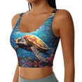 thumbnail image 5 of Sports Bra For Women, Colorful Underwater Sea Turtle Sports Bras For Women High Support, Workout Tank Tops Woman With Removable Cups, 5 of 8