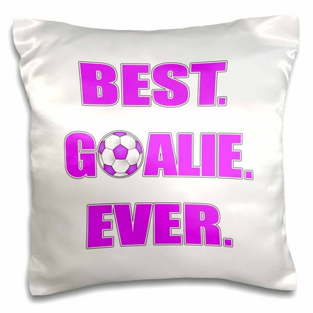 3dRose Best Goalie Ever - Purple and White - Pillow Case, 16 by
