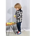 thumbnail image 3 of Younger Tree Toddler Boy Flannel Shirt Baby Long Sleeve Hooded Plaid Button Shirt Cliothes for 5-6T, 3 of 7