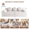 thumbnail image 3 of UHOMEPRO 71" Compact Cloud Couch, 3 Seater Low Profile Floor Sofa and Couch, No Assembly High Density Foam Couch, 1200lbs Capacity for Living Room Small Space, White, 3 of 10