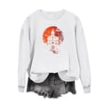 thumbnail image 2 of Inverlee Women's Halloween Sweatshirts Plus Size Pumpkin Ghost Graphic T-shirt Going Out Round Neck Sweatshirt Long Sleeve Tunic Pullover Tops Halloween Costumes, 2 of 4