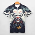 thumbnail image 3 of Psychedelic Clown Joker Men Zipper T-shirt Summer Casual Short Sleeve T-shirt Top, 3 of 7
