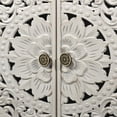 thumbnail image 2 of Floral Carved Buffet & Sideboard Cabinet,Elegant Accent Cabinet with Adjustable Shelves, Solid Wood Legs & Intricate Handles for Dining Room,living room Storage, 2 of 11