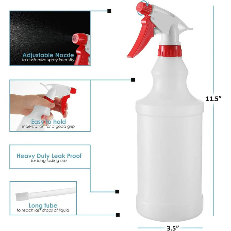 Eternal Moment Spray Bottle (4 Pack,16OZ), Adjustable Nozzle(Mist & Stream  Mode), Empty Plastic Spray Bottles for Cleaning Solutions, Essential Oils,  Hair, Plants, Bleach/Vinegar/Rubbing Alcohol Safe