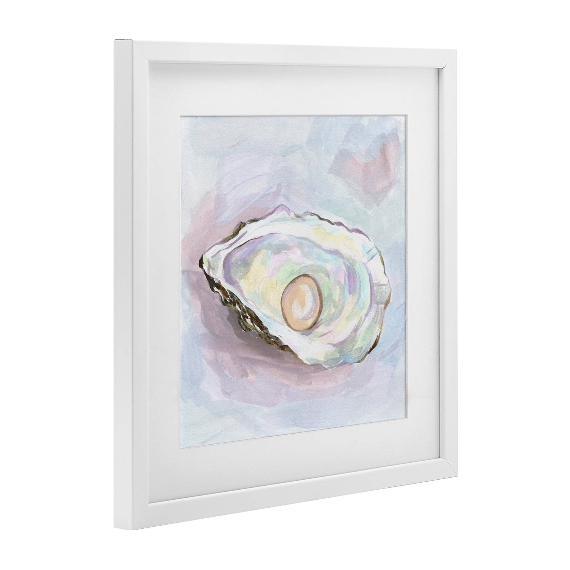 Stupell Industries Silent Opal Oyster White Framed Print Under Glass, design by Melissa Wang