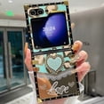 thumbnail image 1 of For Samsung Galaxy Z Flip6 5G Case Heart Pattern Electroplating TPU + PC Phone Cover with Kickstand, 1 of 3