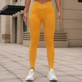 thumbnail image 2 of Riforla Workout Leggings for Women Seamless Scrub Wash Quick Drying Waist High Waist Peach Lift Fitness Running Yoga Women Tights Yellow M, 2 of 5
