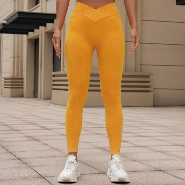 WILLBEST Pantalones de Yoga Sin Costuras para Mujer, Leggings de Cintura Alta para Fitness, Correr, Lavado Exfoliante, Cómodos para Entrenar Chica