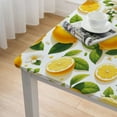 thumbnail image 4 of BANET XMCL square Tablecloth with Elastic Edge Tropical Fruit Lemon Flower,Spill Proof Washable Table Cover Mat for Kitchen Dinning Party Wedding Outdoor Decor,Fits Up Square table  White, 4 of 7