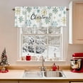 thumbnail image 2 of Christmas Snowflakes Valances for Windows, 54 x 18in, Letters Green Gold Winter Xmas Rod Pocket Kitchen Valance Curtain Light Filtering Window Treatments for Living Room Bedroom, 1 Panel, 2 of 7