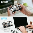 thumbnail image 3 of Tomorotec Adjustable Angle Clear Acrylic Cell Phone Stand for Desk, Foldable Acrylic Phone Holder Cute for Office, Portable Non-Slip Desktop Smartphone Holder, Fit for iPhone Samsung Galaxy (Clear), 3 of 8
