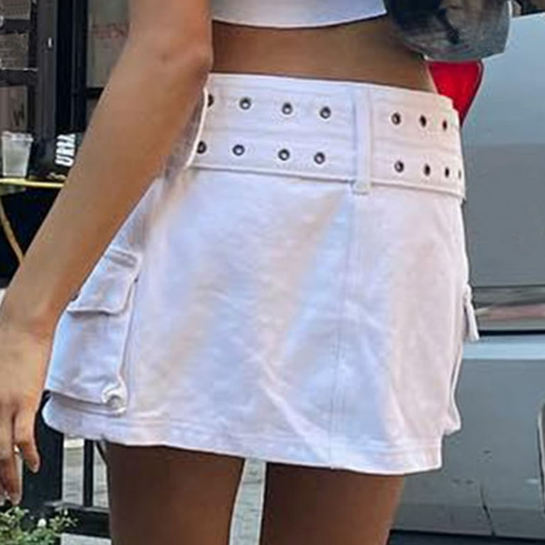 White belt skater skirt sales