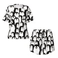 thumbnail image 5 of Wukai Cartoon Penguin Women's Pajama Set,Short-Sleeve Top and Shorts with Elastic Waistband and Pockets for Loungewear, Yoga, and Casual Wear-Medium, 5 of 8