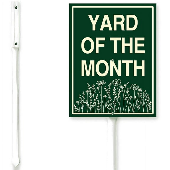 Kurmntregon Yard Of The Month Sign With Stake Yard Of The Month Yard Sign Wildflower Lawn Garden Sign 0.3 Aluminum gardenWarning Sign Porch Farmhouse Ranch Farm Courtyard