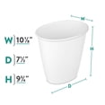 thumbnail image 2 of Sterilite Small Bathroom Trash Can, 1.5 Gallon Plastic Garbage Bucket Bin with No Lid, White, 2 of 8