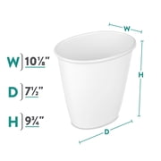 Sterilite Small Bathroom Trash Can, 1.5 Gallon Plastic Garbage Bucket Bin with No Lid, White