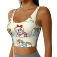 thumbnail image 2 of Honeii Cute Bull Dog Patten Workout Crop Tank Top for Women Yoga Tank Tops Athletic Sports Shirts Exercise Undershirts,Sports Bra,Sports vest-XX-Large, 2 of 8