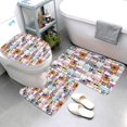 thumbnail image 3 of Bathroom Rugs Sets 3 Piece - Cartoon Cute Cat With Glasses Absorbent Non Slip Bath Mats, U-Shape Toilet Lid Cover, Contour Mat, Soft Washable Shower Mats Bath Rug Mat for Bathroom Tub Toilet, 3 of 7