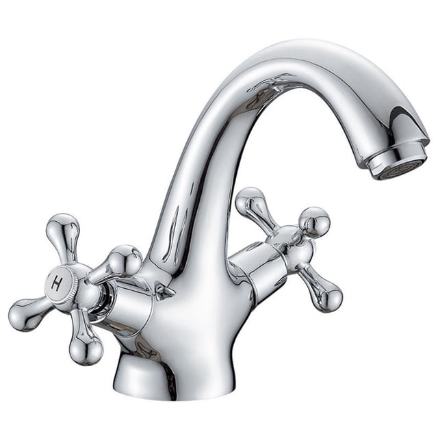 Bathroom Faucet Vintage Double Handle Swivel Basin Sink Hot Cold Mixing Tap