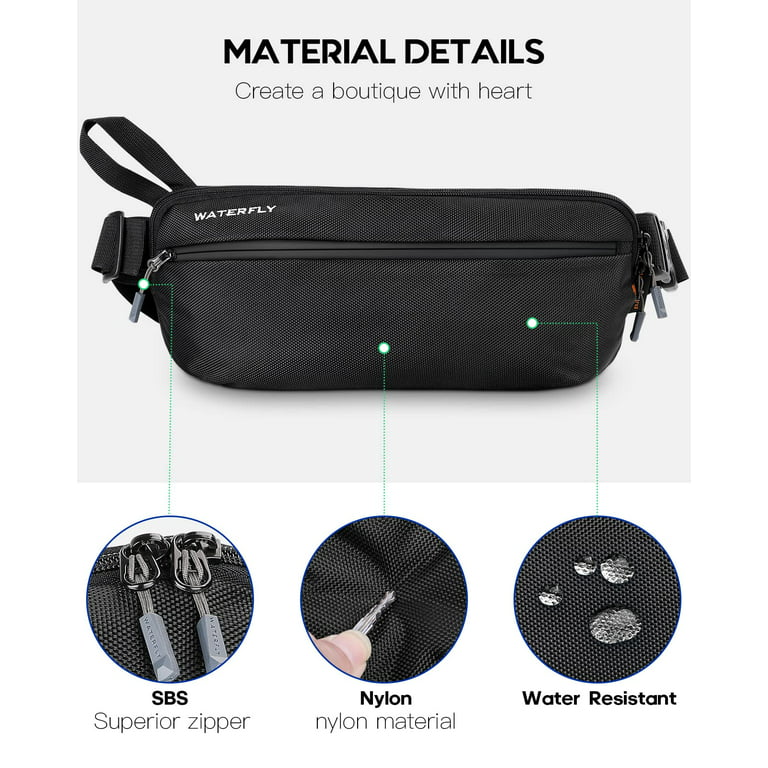 WATERFLY Small Hiking Sling Backpack: Crossbody Sling Bag Chest Bag Daypack  for Men Women with Skin-Friendly Shoulder Strap