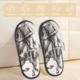 thumbnail image 2 of Fotbe Cowboy Ride A Horse Pantuflas Peludas para Mujer con Estampado, Zapatillas de Peluche, Zapatos de Invierno para Casa, Uso Interior y Exterior-Medium, 2 of 8