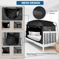 thumbnail image 6 of Bed Tent with 90% Blackout Drapes and Breathable Mesh Windows, Full Size, Black, 6 of 6