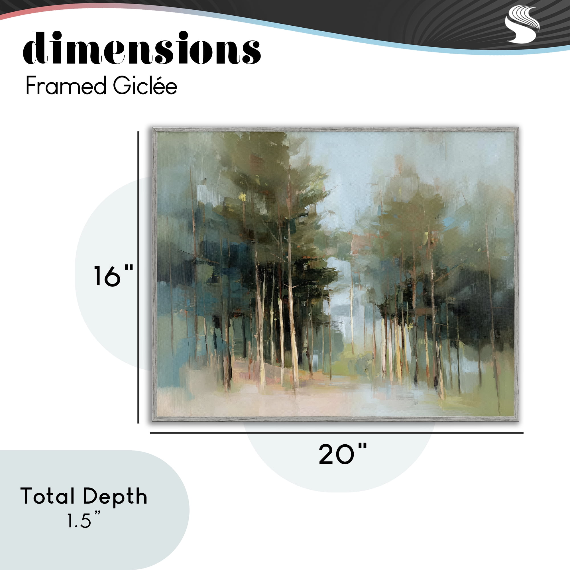 Stupell Industries The Grove Impressionist Forest Gray Framed Giclee Art, design by Kim Curinga