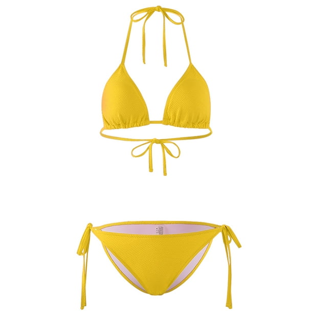 LIORA Women's Bikinis Swimsuit Triangle Top Side Tie Bottom Bikinis for ...