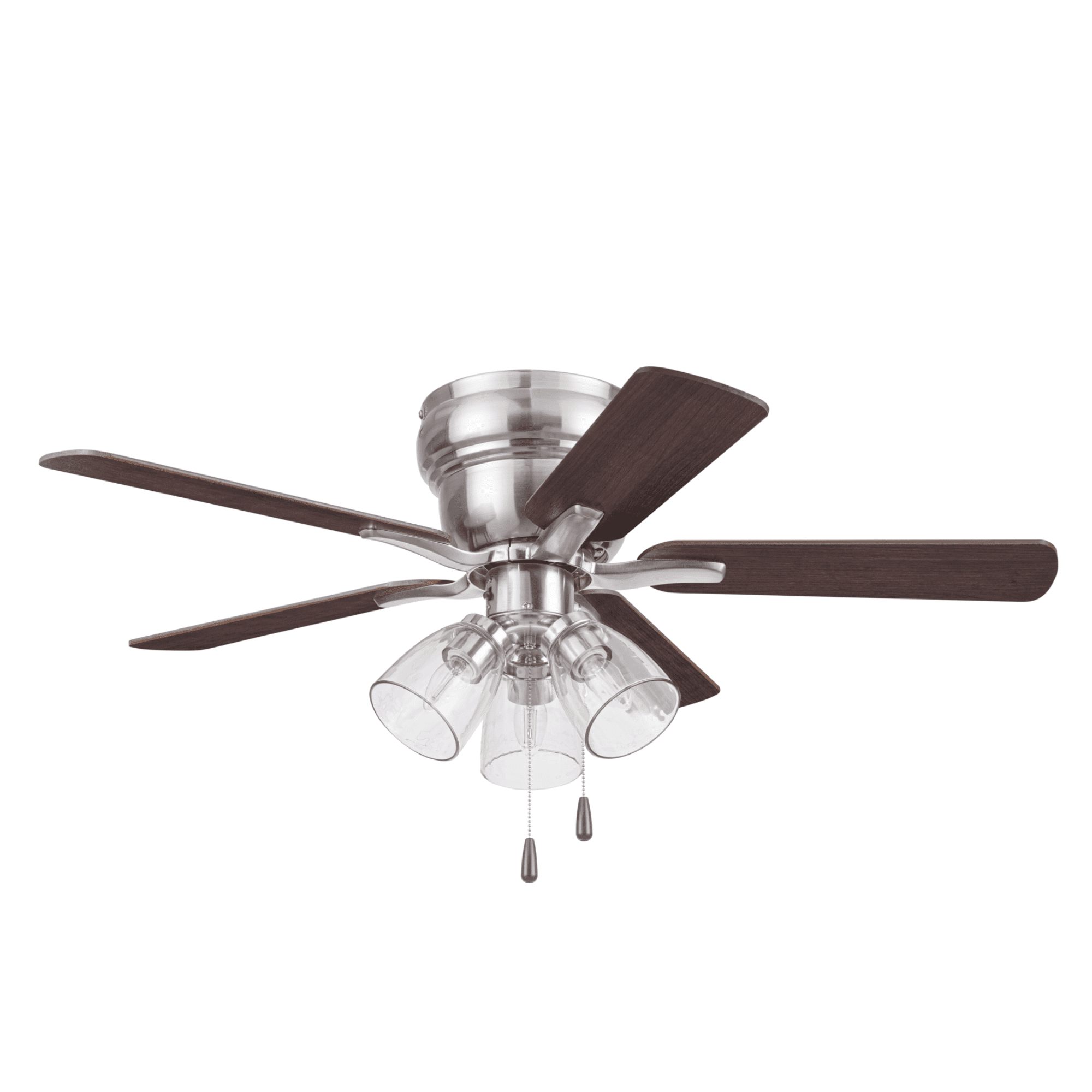 Better Homes & Gardens 42 in Traditional Satin Nickel Indoor Ceiling Fan with Lights, Pull Chain Control & Reverse Airflow