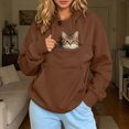 thumbnail image 2 of ZIXKCGDSE Cat Pouch Hoodie for Women Sweatshirt with Pet Pocket Carrier Pullover Fall Tops Size L, 2 of 3
