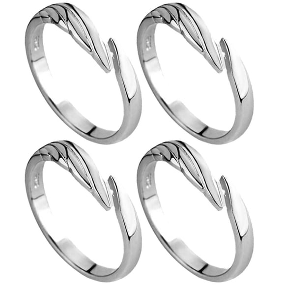 Anillos de ángel 4pcs anillos a juego de pareja joyas de dedo anillos de apertura para mujeres hombres