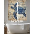 thumbnail image 6 of Sheer Curtains 63 Inches Long, Blue Sea Turtle Light Filtering Window Curtains for Living Room/Bedroom, Vintage Coastal Sheet Music Rod Pocket Voile Sheer Curtain Drapes, 52"W x 63"L, 2 Panels, 6 of 8