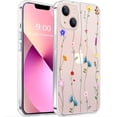 thumbnail image 1 of Case Compatible with iPhone 13 Case Clear with Design Embossed Flower Pattern Soft TPU Bumper Slim Protective 6.1 Inch (Floral Art), 1 of 8