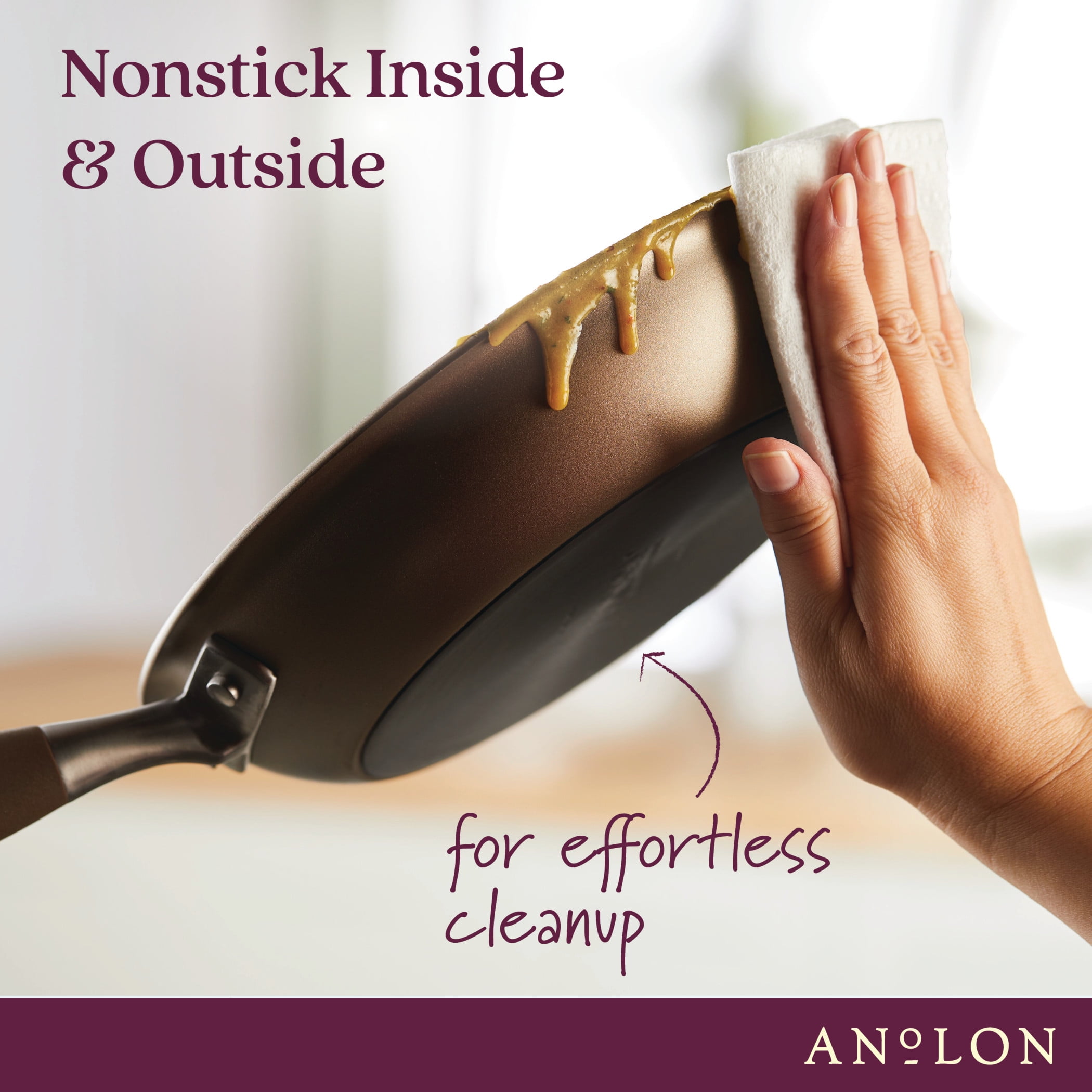 Anolon Advanced Home 2 Piece Hard-Anodized Nonstick Frying Pan Set, Bronze