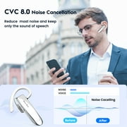 New Bee 2PC Bluetooth Headphones V5.0 Wireless (24H Talk Time/180D Standby) w/Mic, Dual Device Connectivity for iPhone/Android/Samsung/Laptop, Business Trucker Headsets,White