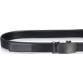 thumbnail image 4 of Mio Marino Classic Ratchet Belt - Premium Leather - 1.38 Wide - Adjustable Buckle Shadowed Metallic - Jet Black Adjustable from 28" to 44" Waist, 4 of 7