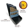 thumbnail image 2 of Performance Tool W9011 13pc Left Hand Drill Bit Set, With Titanium Nitride Coating SAE (1/16-Inch - 1/4-Inch), 2 of 3