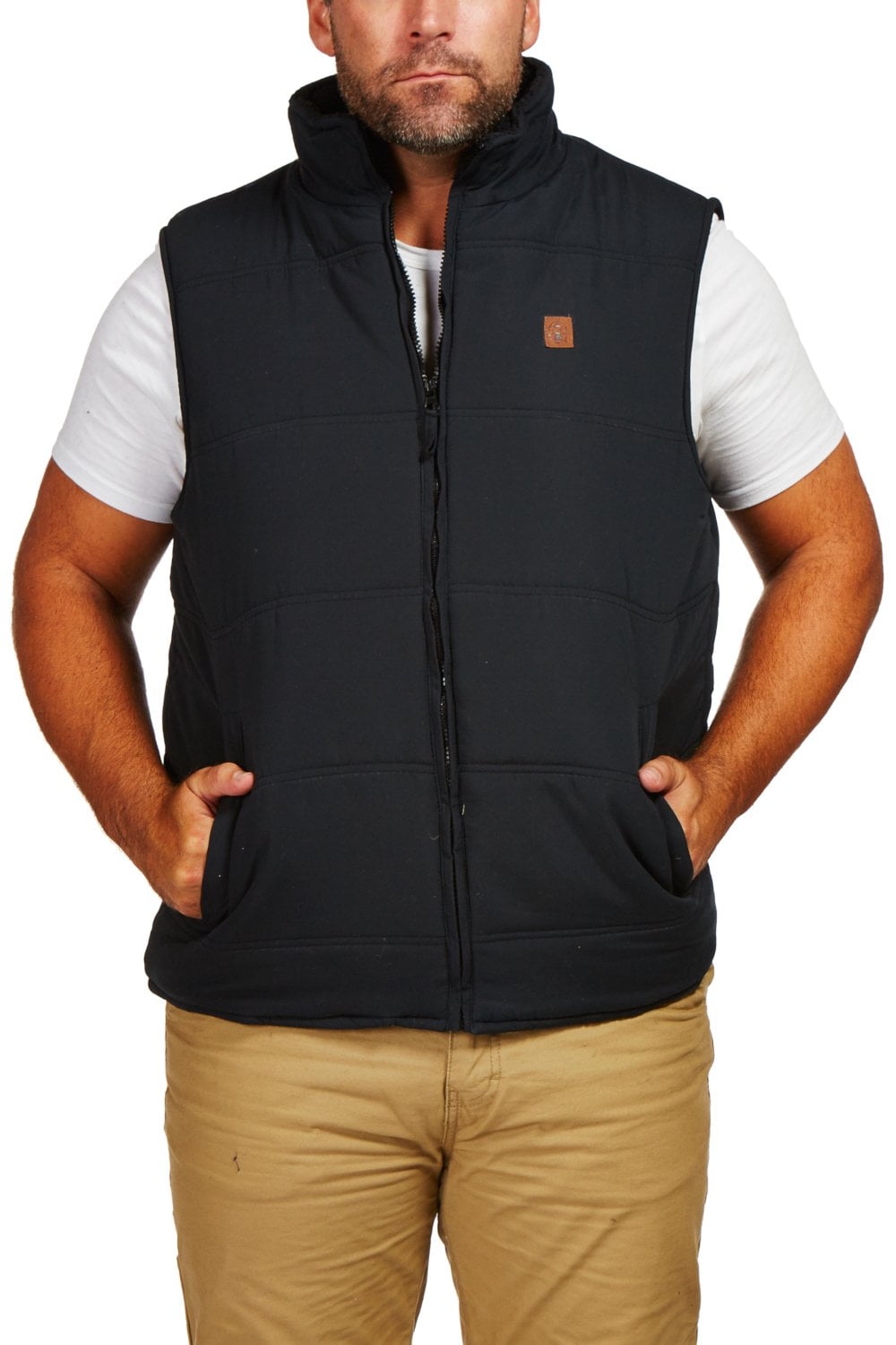 Coleman Microfiber Quilted Puffer Vest With Sherpa Collar (XXL, Black