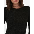 thumbnail image 4 of No Boundaries Metallic Crew Neck Sweater, Women's and Women’s Plus, 4 of 5