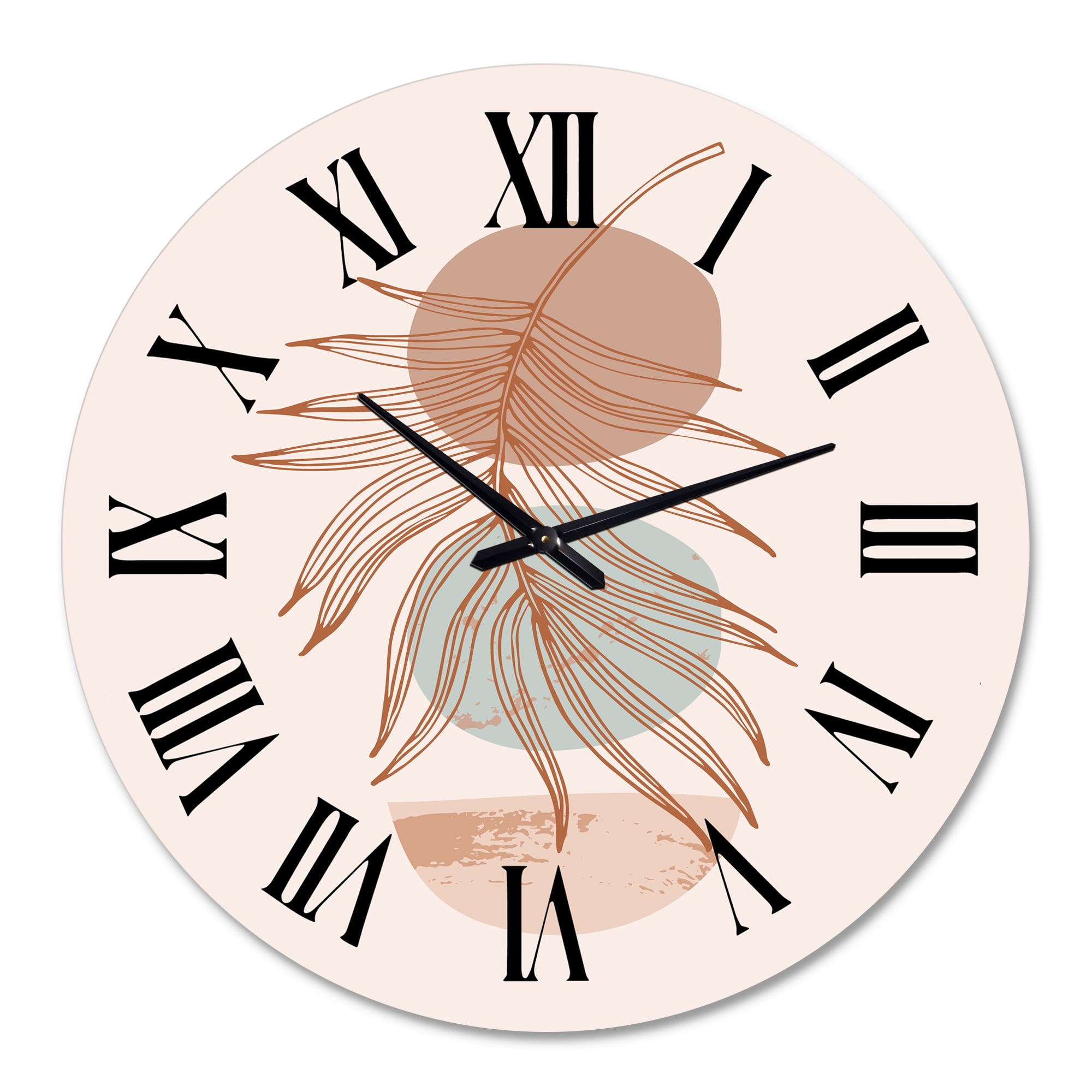 Designart 'Moon & Sun Shapes In Retro Terracotta Tones Ii' Modern Wall Clock