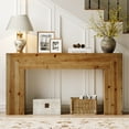thumbnail image 5 of Finmind Solid Wood Console Table for Living Room, 62.99-Inch Farmhouse Entryway Table Indoor for Foyer, Hallway, Rustic Brown, 5 of 8