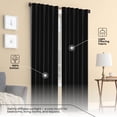 thumbnail image 5 of HEIRLOOM COMFORT Black Solid Panel Curtains, 84 Inches Long, Set of 2, 100% Cotton, Light Filtering for Privacy, Modern Farmhouse Décor, Great for Bedroom, Living Room, 54" W x 84" L, 5 of 6