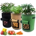 thumbnail image 1 of Mistaha 3 Pcs Sac de Culture de 7 Gallons Pot de Plantation Facile à Récolter avec Rabat et, 1 of 7