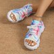 thumbnail image 4 of MKLEKYY Sandalias de Playa para Mujer, Zapatos de Mujer, Sandalias Florales de Suela Gruesa, Sandalias de Moda Con Cordones, Boca de Pez, Suela Gruesa, Tejido de Mosca, Sandalias Casuales para Mujer, 4 of 4