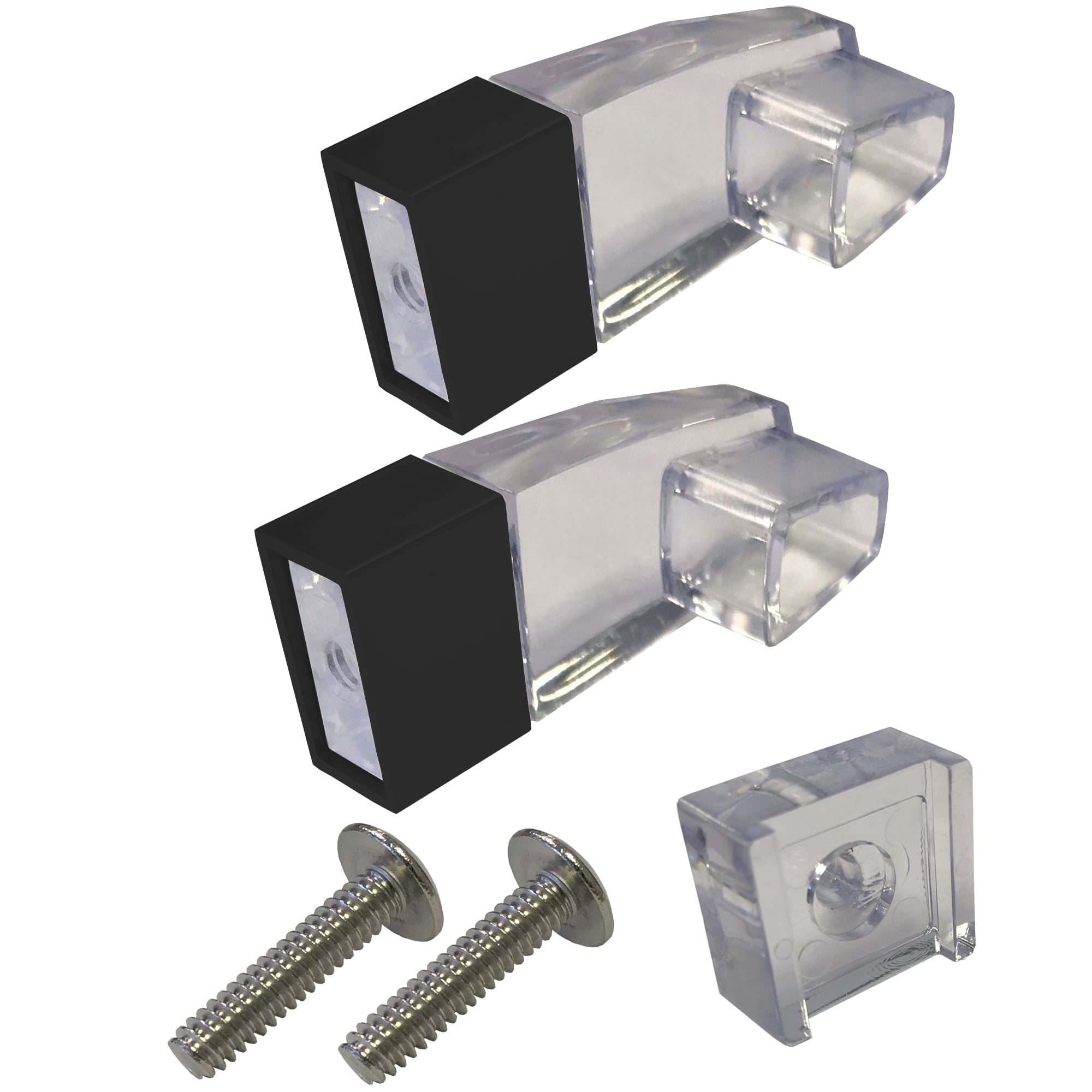 Gordon Glass Bathroom Hardware Clear Acrylic Towel Bar Brackets with Brushed Nickel Sleeve Set of 2 with Screws Walmart
