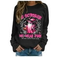 thumbnail image 2 of Breast Cancer Awareness Halloween Sweatshirts for Women In October We Wear Pink Ghost Graphic Crewneck Sweatshirt, 2 of 6