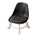 thumbnail image 2 of GUOOL Low Height Rolling Stool with Back 360 degree Rotating Small Roller Stool Comfortable Black, 2 of 9