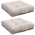 thumbnail image 1 of Indoor Outdoor 2 Chair Cushion with Button Tufted, for Patio, Grey Strip, 1 of 10
